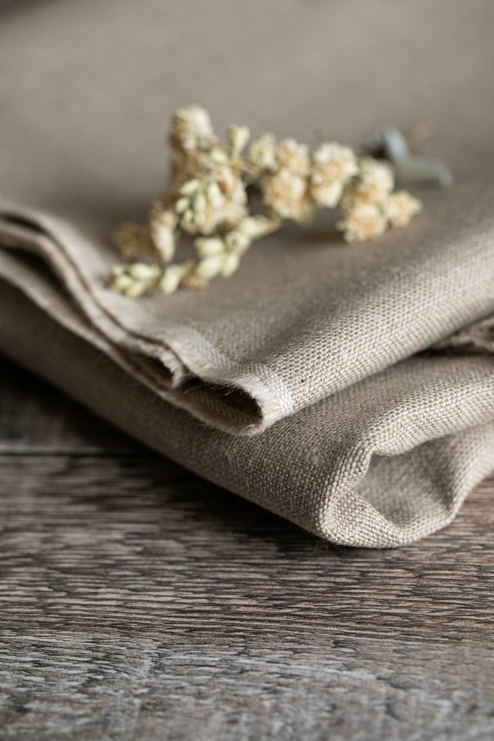 Natural Flax Chunky Laundered Linen