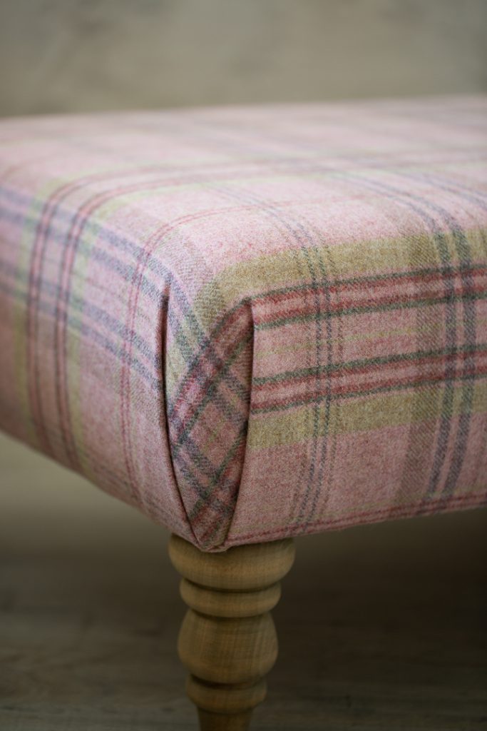 Pink Wool Footstool